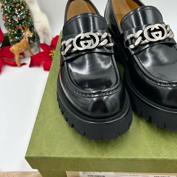 Men’s Gucci interlocking G lug sole loafers size 10 made in Italy - Picture 5 of 9